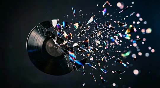 A conceptual photograph exploring the fragmentation of musical identity in the streaming age