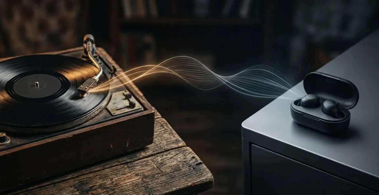 Symbolic representation of generational music rebellion through contrasting musical eras