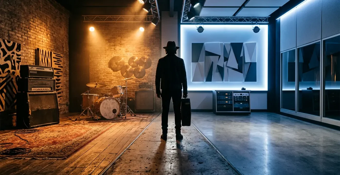 A rock musician navigating the intersection of authentic artistry and global personal branding