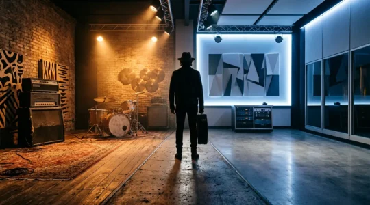 A rock musician navigating the intersection of authentic artistry and global personal branding