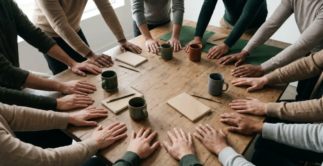Environmental and minimalist composition showing unity and collective action in professional context