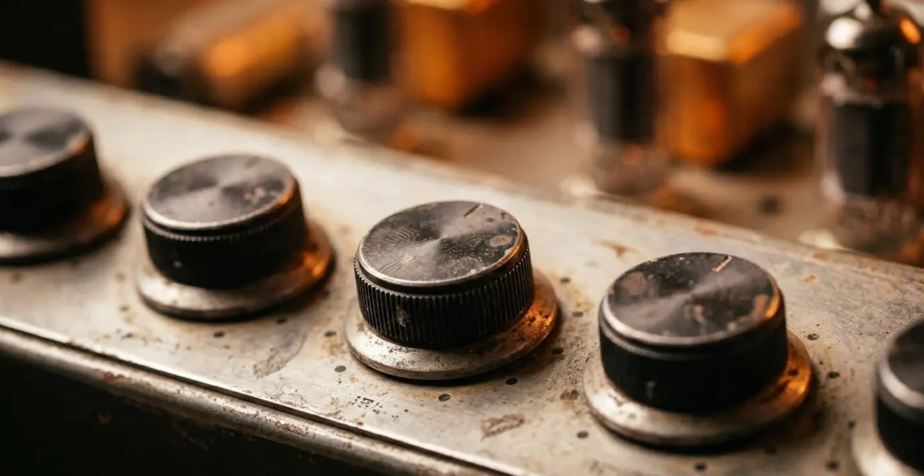 Vintage tube amplifier pushed to natural saturation showing organic compression